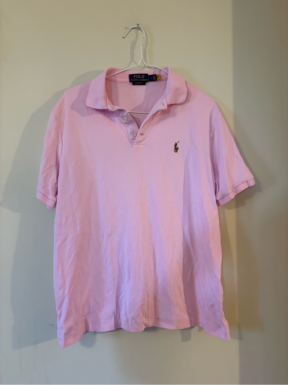 Polo by Ralph Lauren Men's Pink Classic Polo Shirt Medium